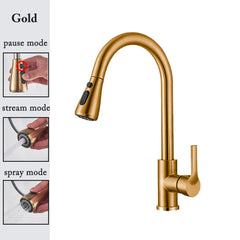 Kitchen Faucet Black Kitchen Tap Pull Out Kitchen Sink Mixer Tap Brushed Nickle Stream Sprayer Head Chrome Kitchen Water Tap