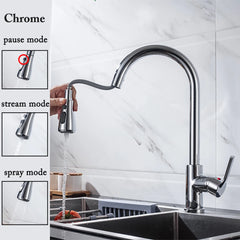 Kitchen Faucet Black Kitchen Tap Pull Out Kitchen Sink Mixer Tap Brushed Nickle Stream Sprayer Head Chrome Kitchen Water Tap