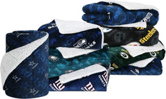 NFL Unisex-Adult Tonal Plush& Sherpa Cold Weather Comforter