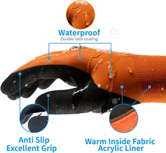 Winter Work Gloves for Men, Waterproof Work Gloves for Cold Weather, Insulated Freezer Gloves, Keep Working at 0℃/32℉