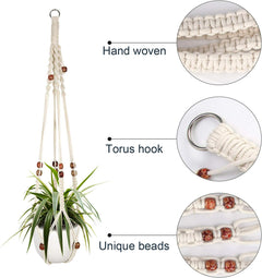 Macrame Plant Hanger, 2 Packs Plant Hangers, Hanging Planter for Indoor Plants Decorative Macrame Pot Hanger for Home Decor